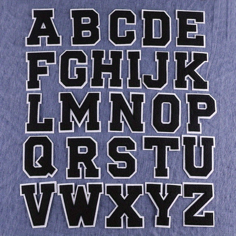 26pcs Snow Neil Iron On Letter Patches Sew On Embroidered Stickers