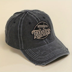Vintage Ripped Embroidery Baseball Cap Cotton Label Patch Sports Hat