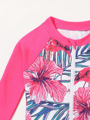 Floral Print Sunscreen Jumpsuit for Baby