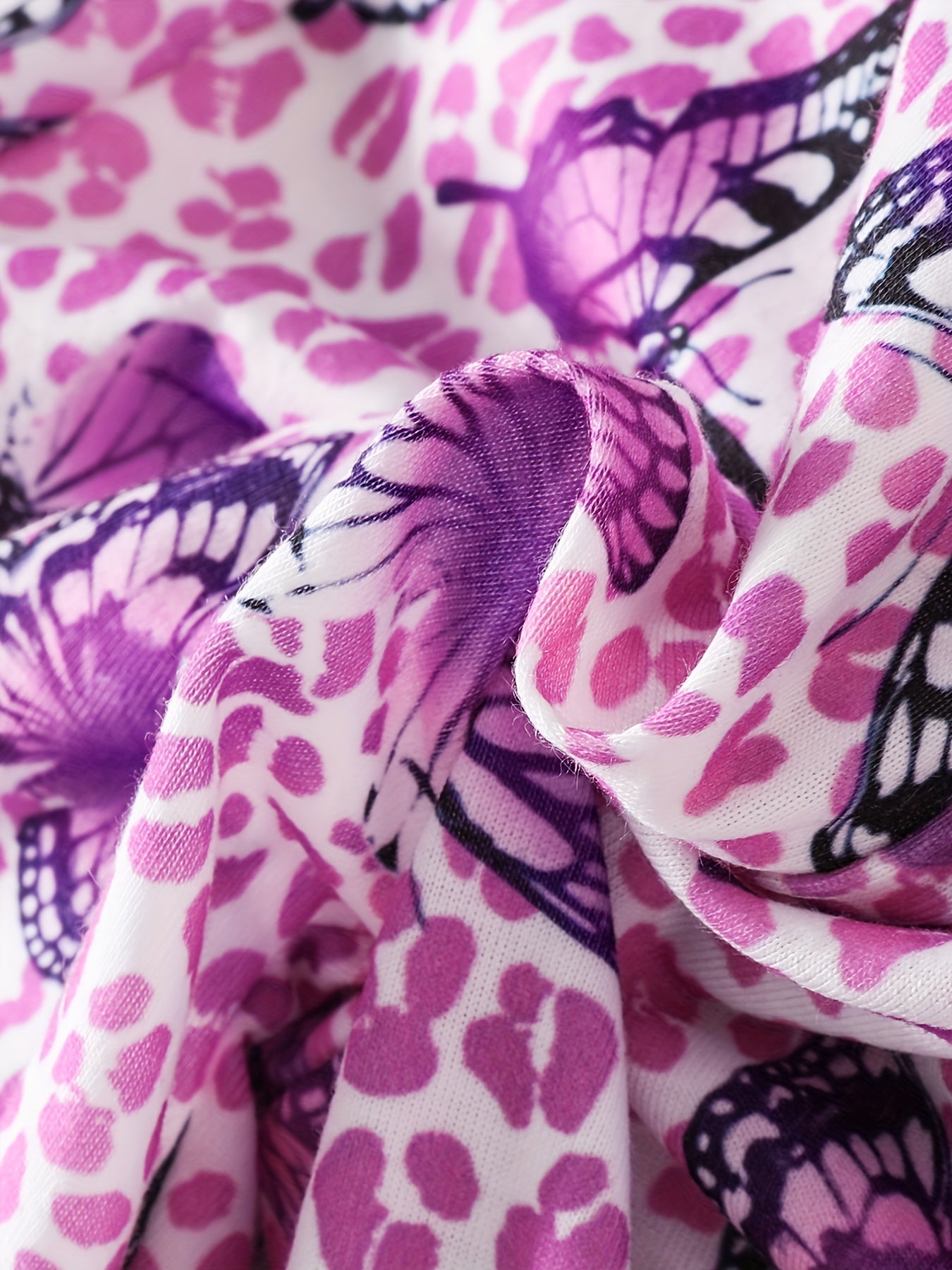 Butterfly Print Ruffle Sleeve Rompers for Kids