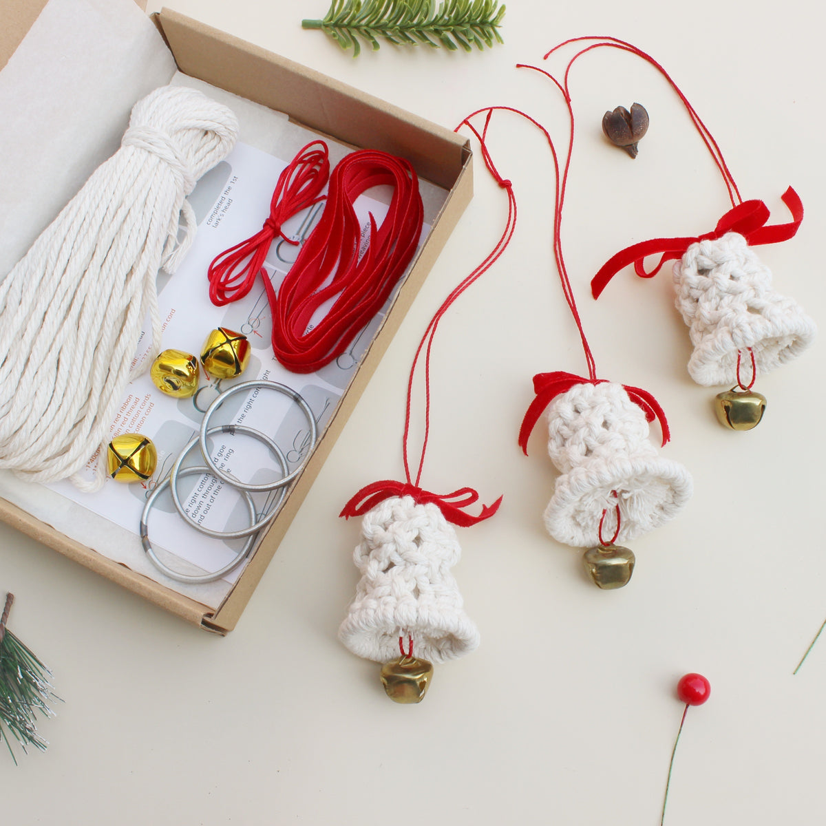 Macrame Jingle Bell DIY Kit - Perfect Christmas Gift