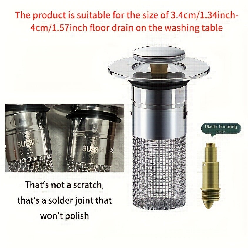 Stainless Steel Floor Drain Press Type Sink Stopper