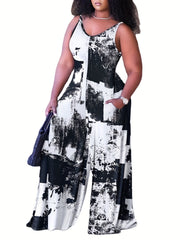  Colorblock V Neck Tank Jumpsuit