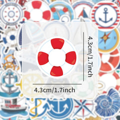 102pcs Cartoon Nautical Stickers for DIY Decorating