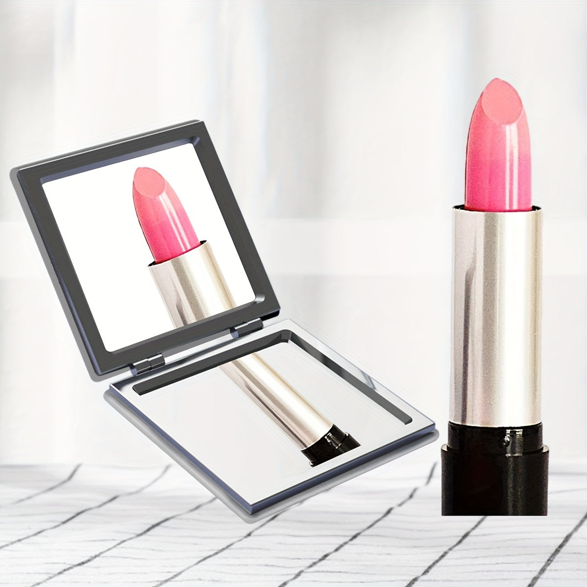 Floral Compact Mirror Portable for On the Go Touch Ups