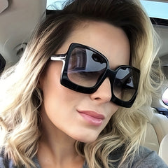 Y2K Oversized Square Sunglasses Gradient Lens UV400