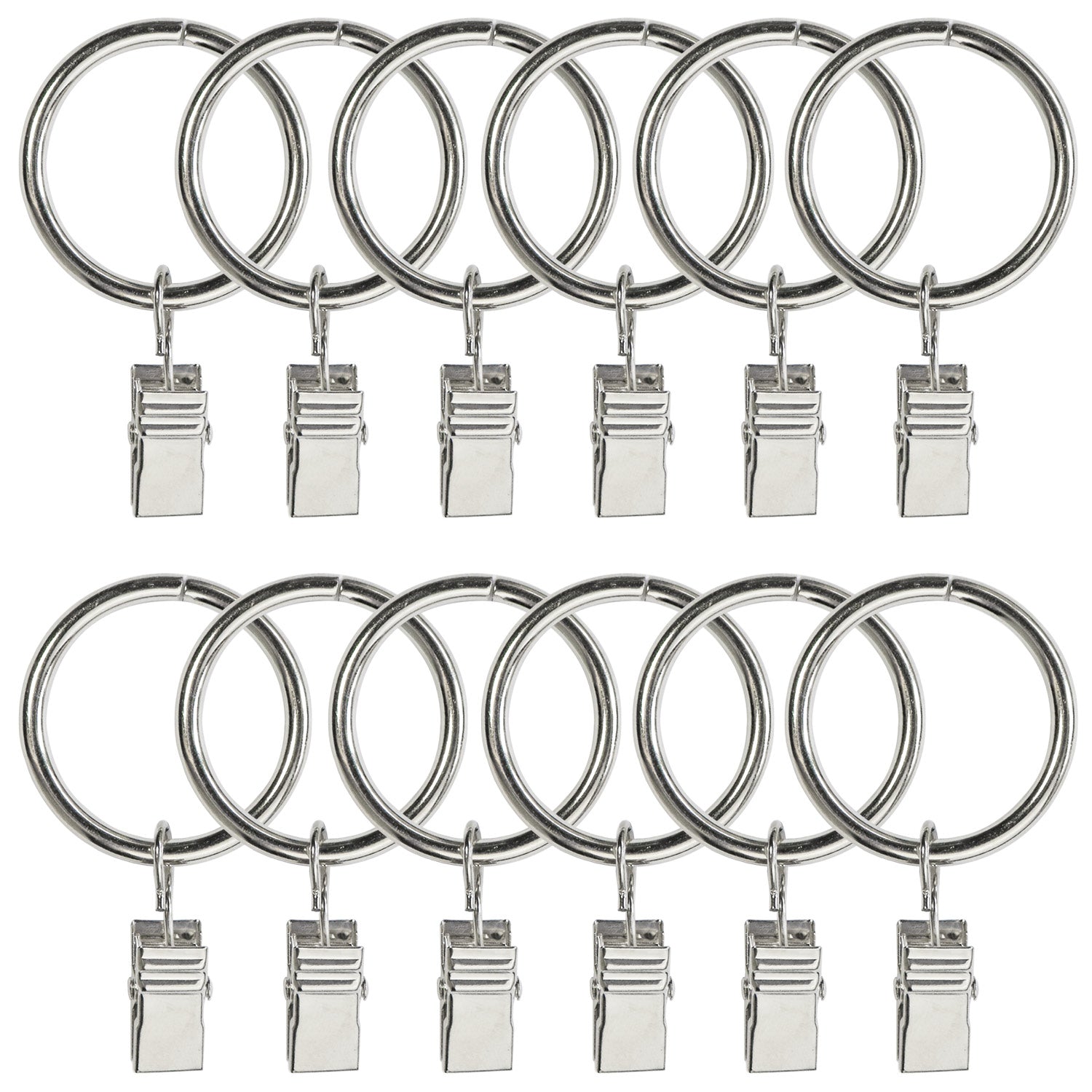 12 Pack Metal Curtain Rings Clips - Durable Drapery Rings for Easy Hanging
