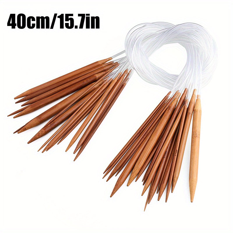 18pcs Bamboo Circular Knitting Needles Set for Adults