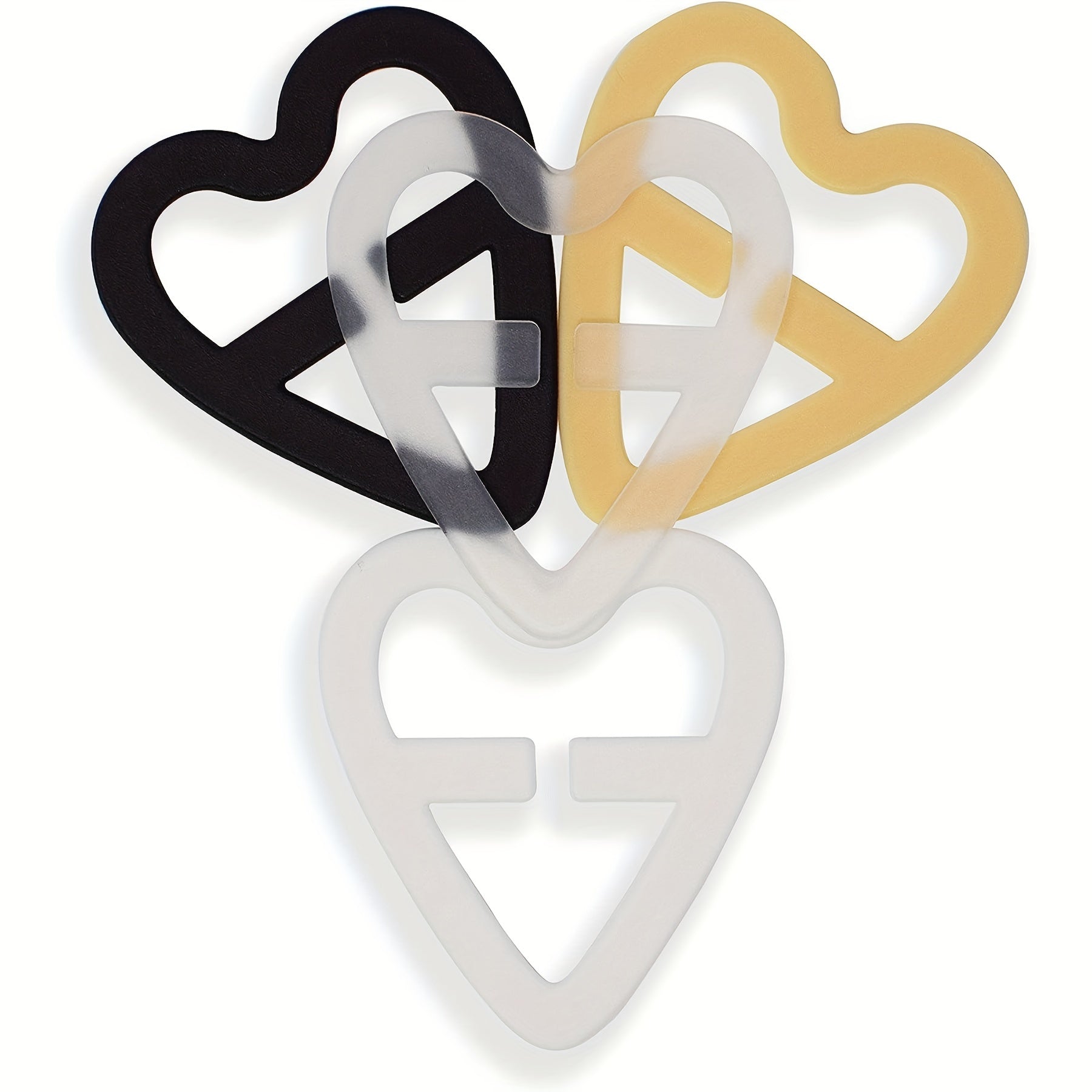 4pcs Heart Shaped Bra Strap Clips Non slip Buckles Conceal Bra Straps