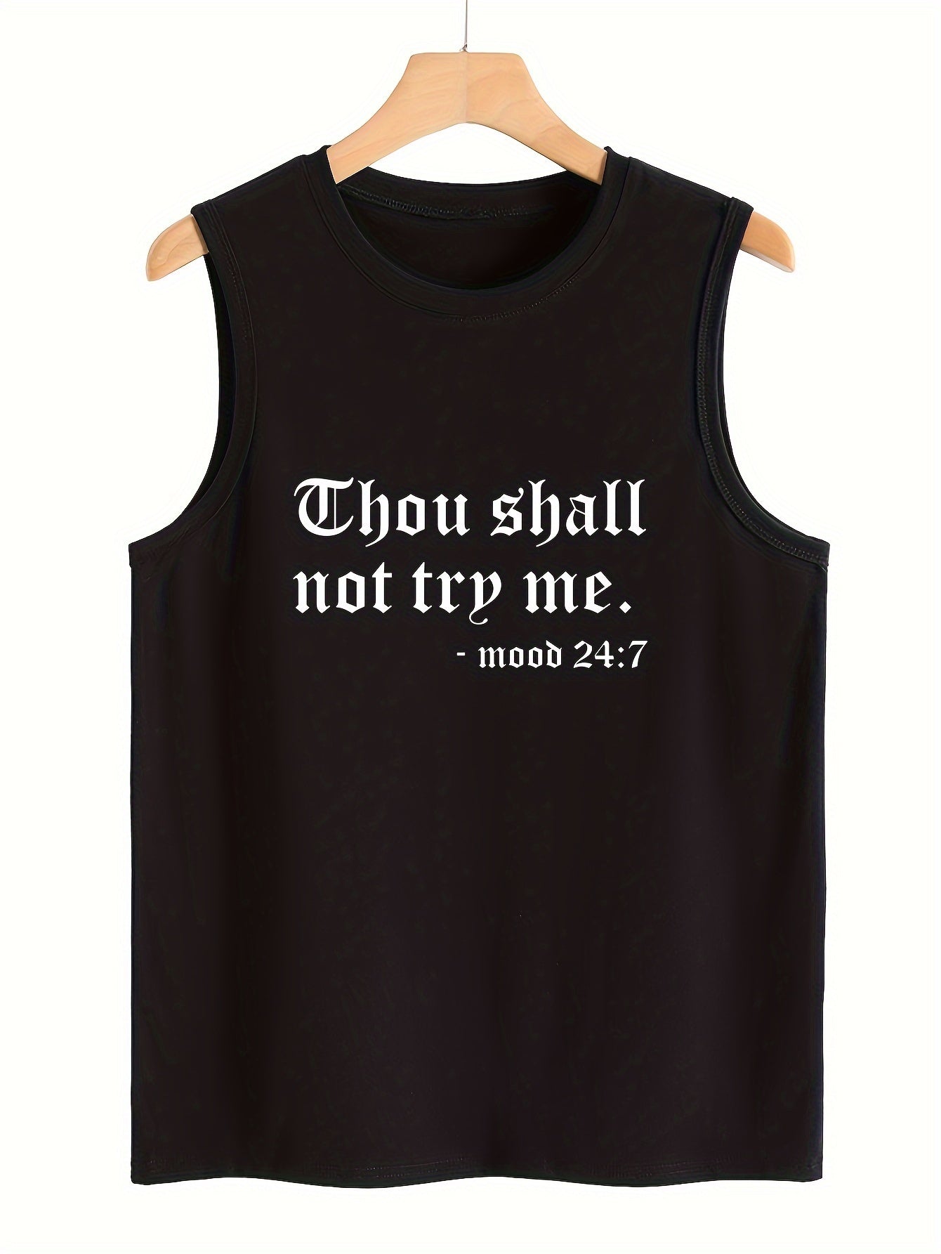 Print Sleeveless Sports Vest Round Neck Casual Tops