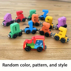 Wooden Magnetic Train Number Puzzle Toy 1-10 Interactive Learning Game