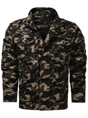 Men's Tactical Camo Work Jacket with Zipper