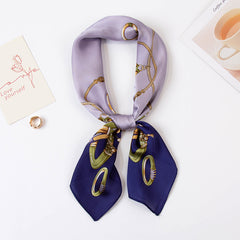 Vintage Print Thin Scarf Small Shawl Neckerchief