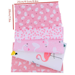 5pcs DIY Cotton Cloth Flower Print Fabric Sewing Supplies