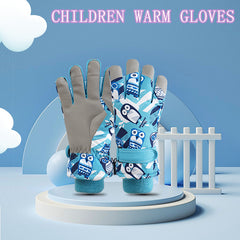 Kids Winter Ski Gloves Warm Windproof Non-slip Thickened Gloves