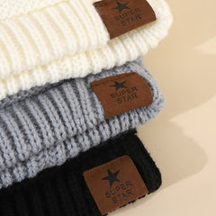 3pcs Sport Windproof Knit Winter Beanie Hat Boys Girls