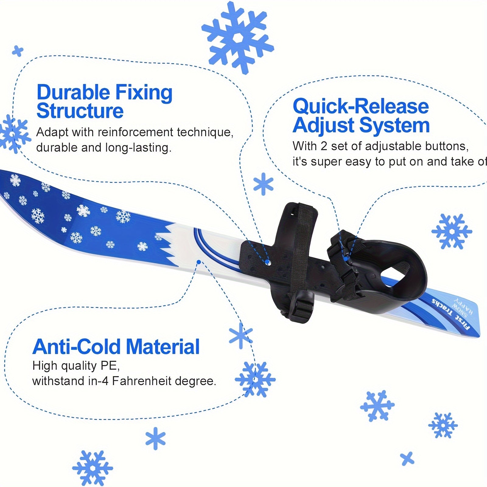 Snow Skiing Pole Set with Bindings for Beginners