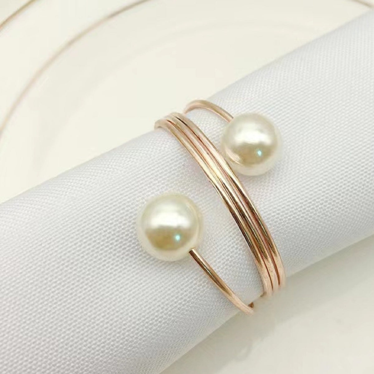 Pearl Napkin Rings for Weddings & Parties Elegant Table Decor