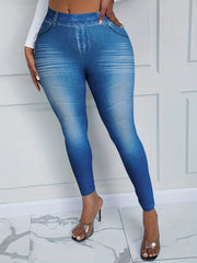 Denim Print High Stretch Leggings