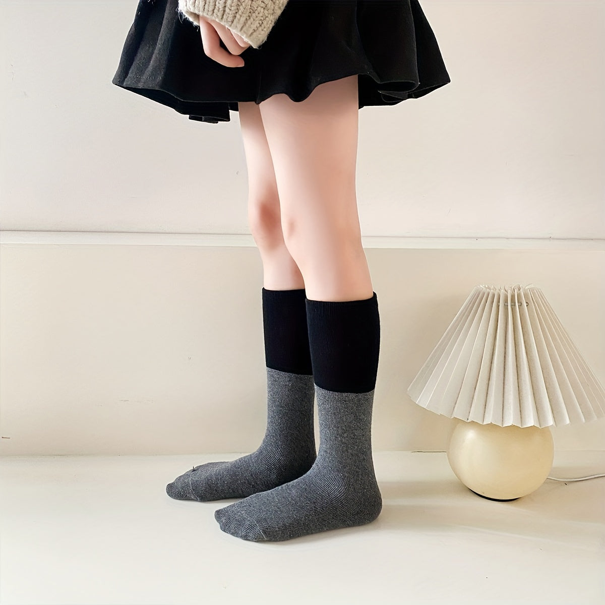 Girls Kids Casual Plain Socks Breathable Comfy Socks