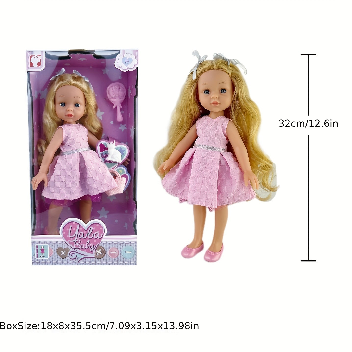 12 Inch Doll with Comb Animal Handbag Accessory Bag