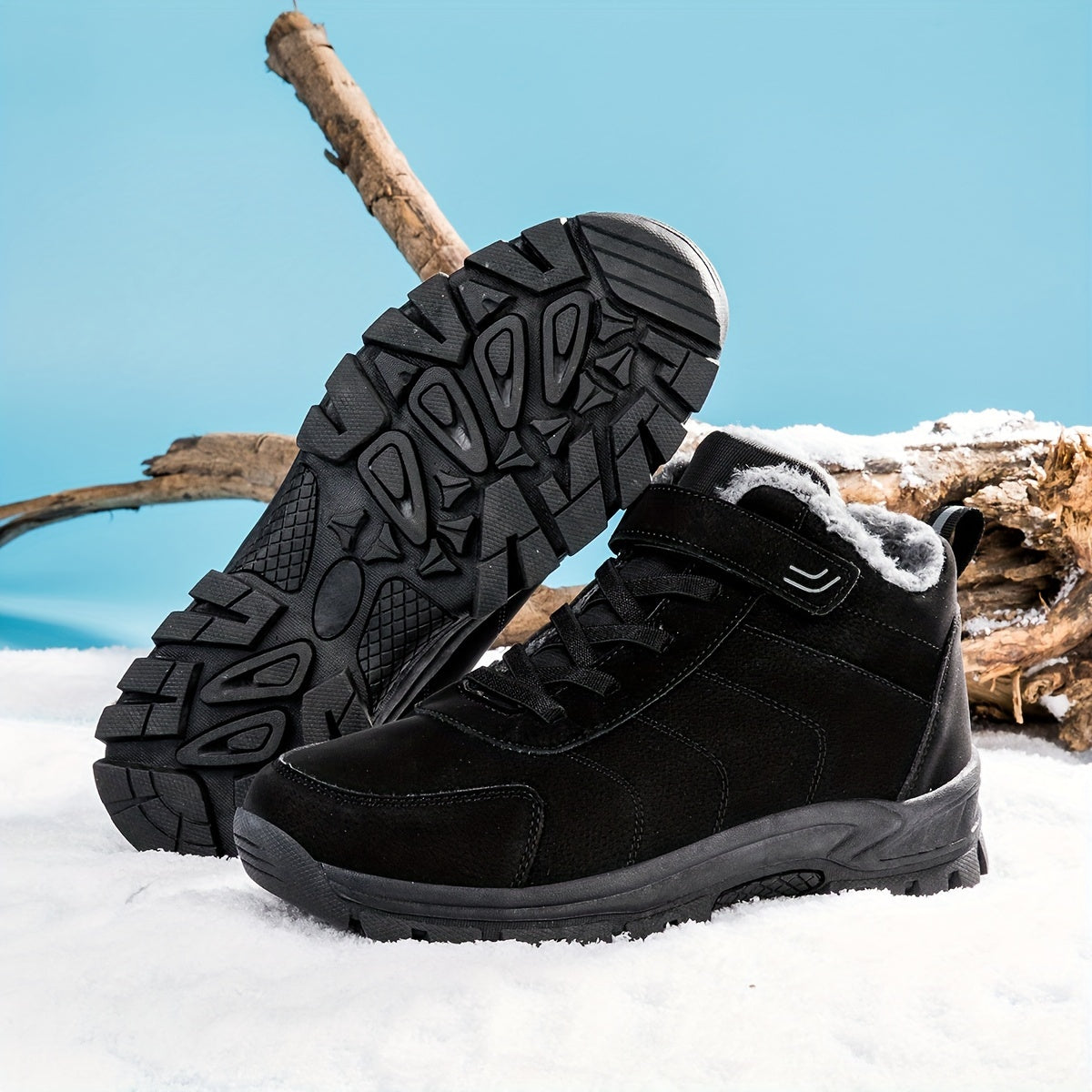 Boy's Solid Snow Boots Warm Fleece Cozy Non slip Ankle Boots Plush Comfy