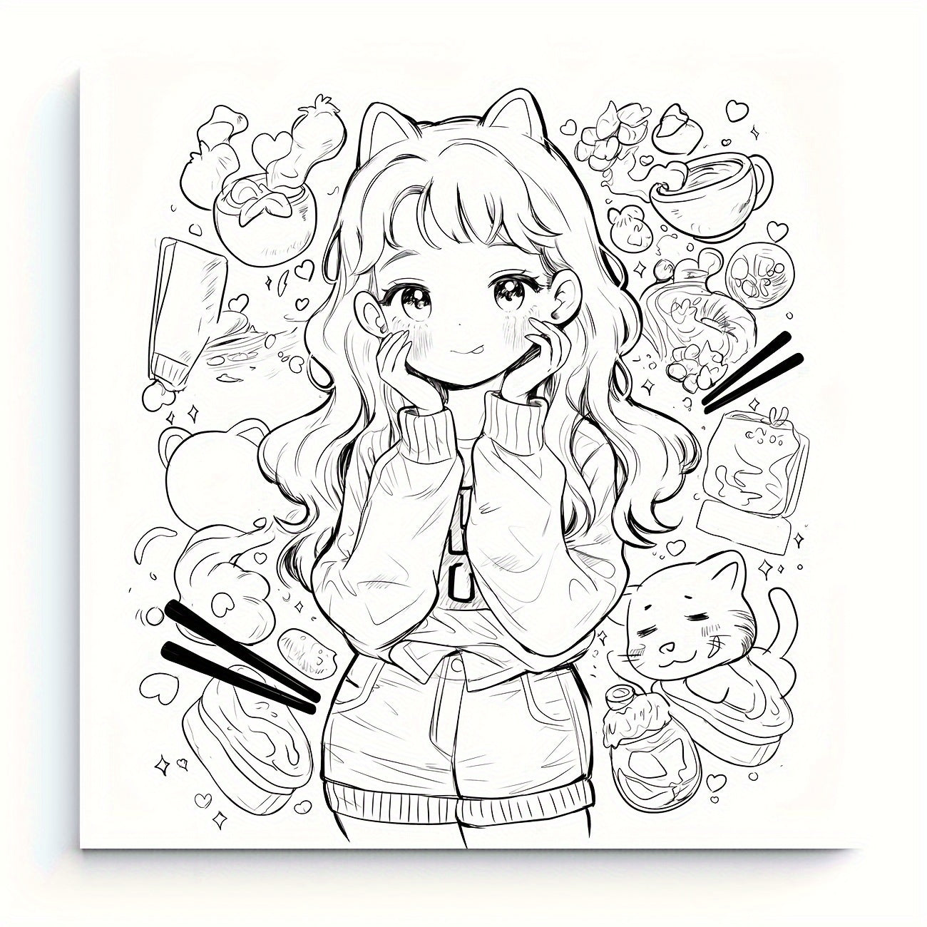 Girls' Coloring Book 25 Pages Green Yellow Art & Craft Holiday Birthday Gift