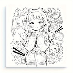 Girls' Coloring Book 25 Pages Green Yellow Art & Craft Holiday Birthday Gift