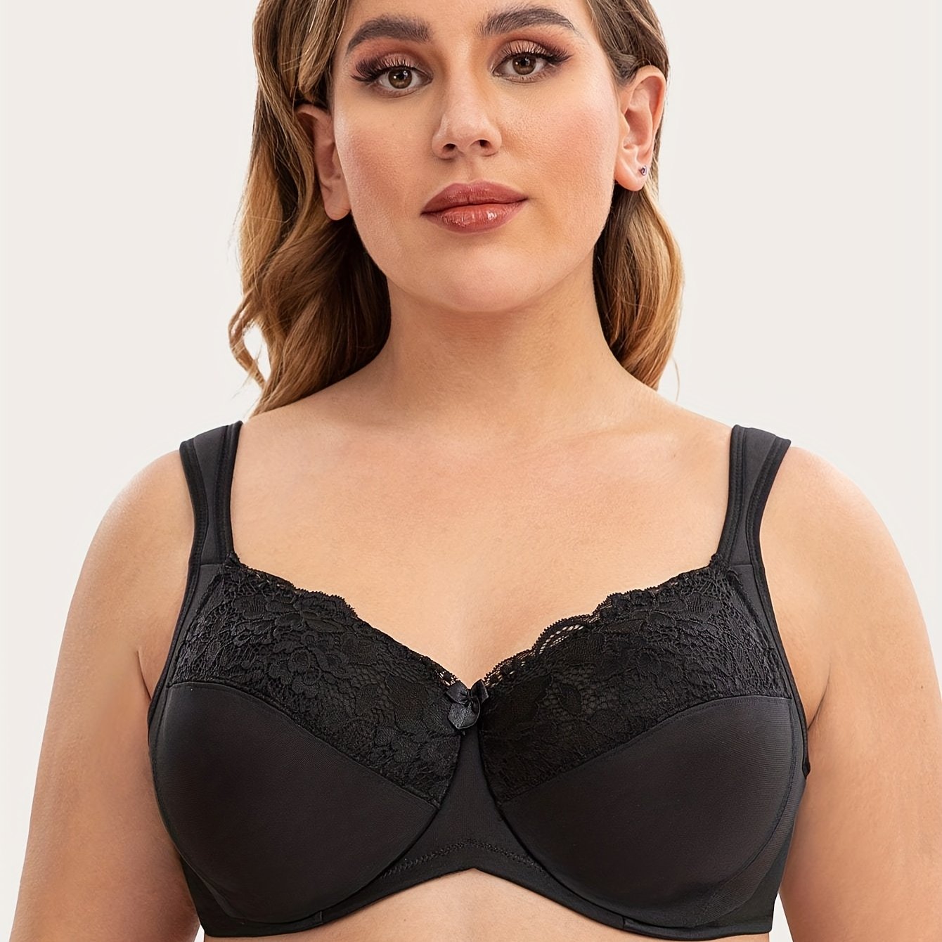  Lace Mini Bow Full Coverage Minimizer Bra