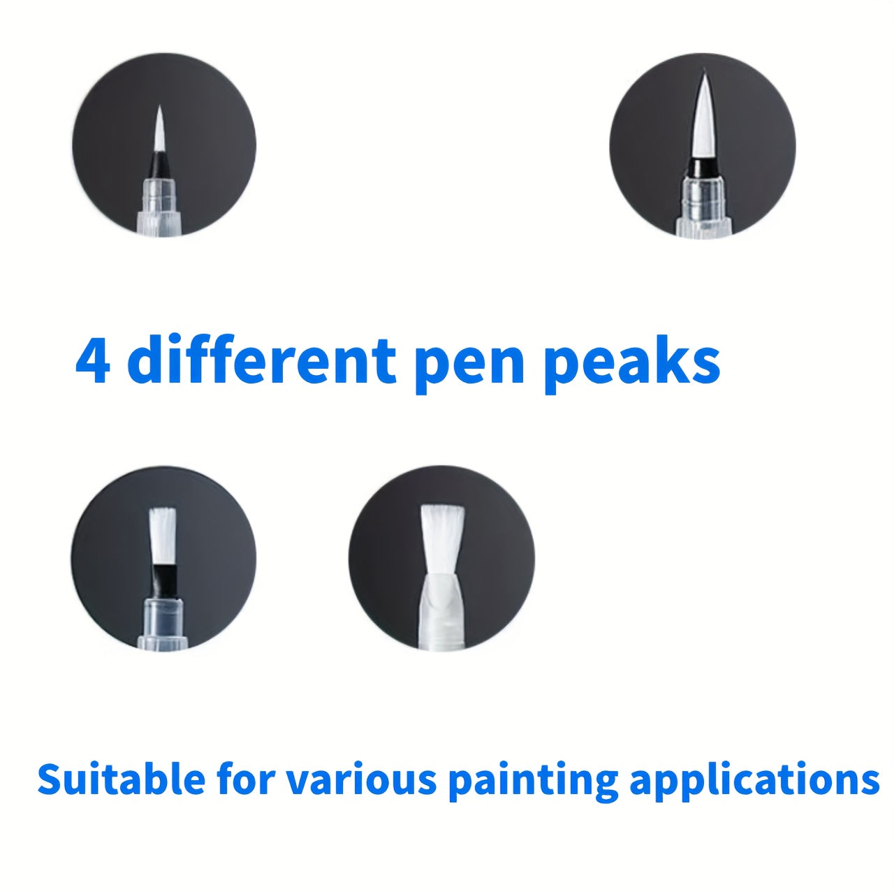 4 Nylon Bristle Paintbrushes Set for Artists and Beginners