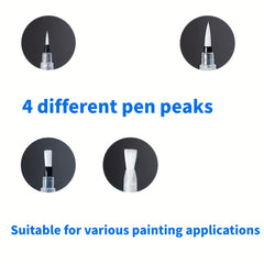 4 Nylon Bristle Paintbrushes Set for Artists and Beginners