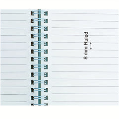 1pc A5 Spiral Notebook Plastic Hardcover 8mm Ruled 358 Sheets Light Pink/Green