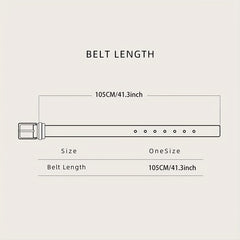 Square Buckle Casual Belt Solid PU Belt Waistband Coat Girdle