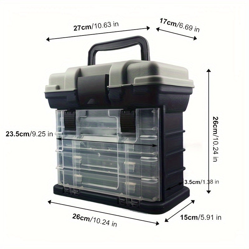 Portable Fishing Tackle Storage Box - Large Capacity Organizer for Hooks, Lures