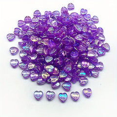 100pcs 8mm AB Heart Shape Acrylic Beads for Jewelry Making