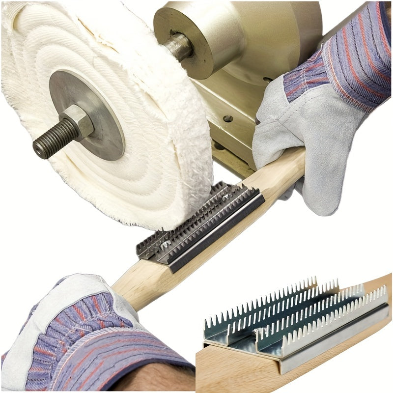 Polishing Wheel Rake 15 with Wooden Handle and Stainless Steel Rake