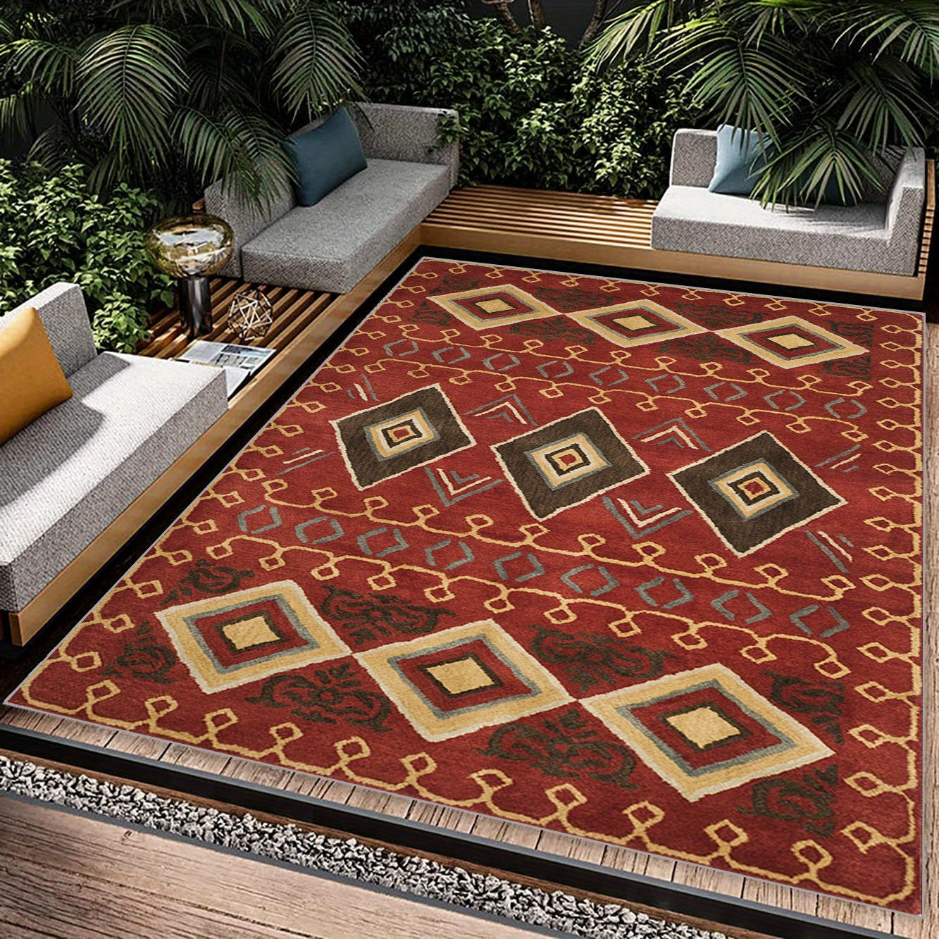 Vintage Moroccan Carpet Soft Non Slip Area Rug for Living Room Bedroom