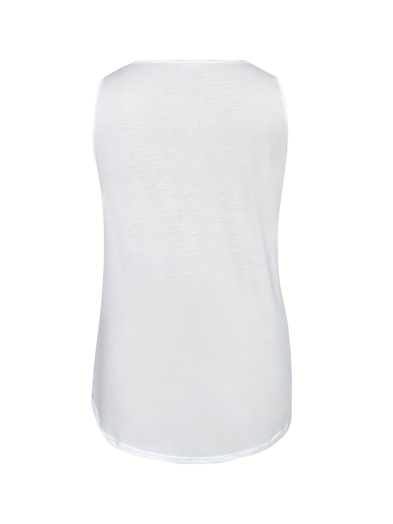  Solid Round Neck Stretch Tank Top