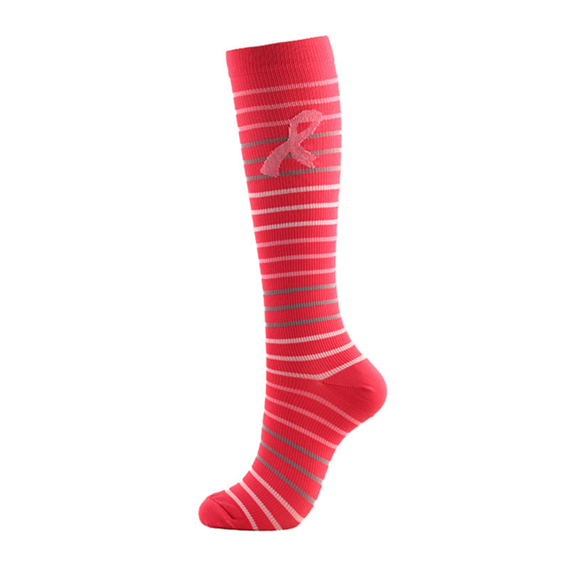 1pair Christmas Element Compression Stockings for Outdoor Activities