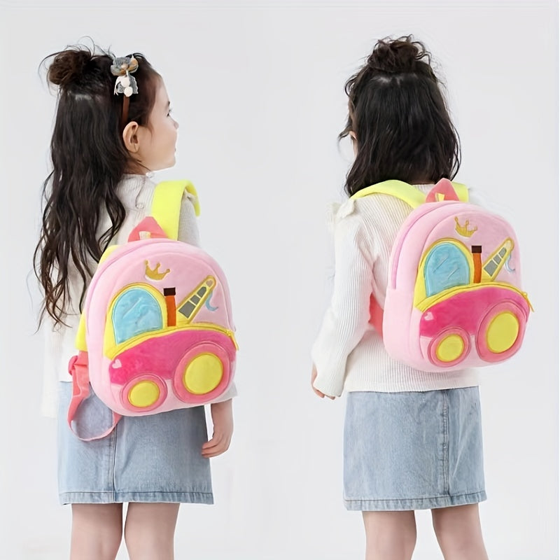 Excavator Dump Truck Style Plush Backpack for Kids
