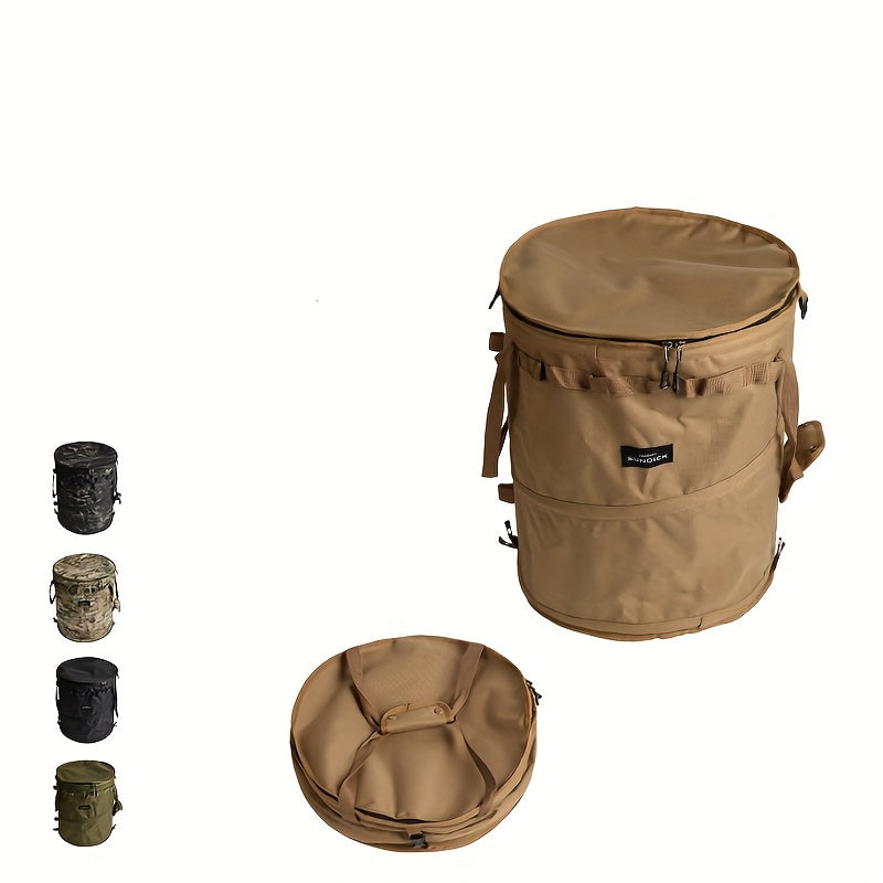 Portable Collapsible Rubbish Bin Zipper Lid Outdoor Camping Picnic