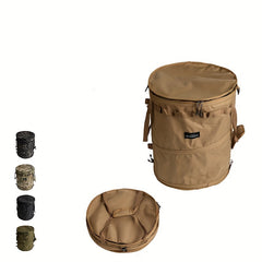 Portable Collapsible Rubbish Bin Zipper Lid Outdoor Camping Picnic