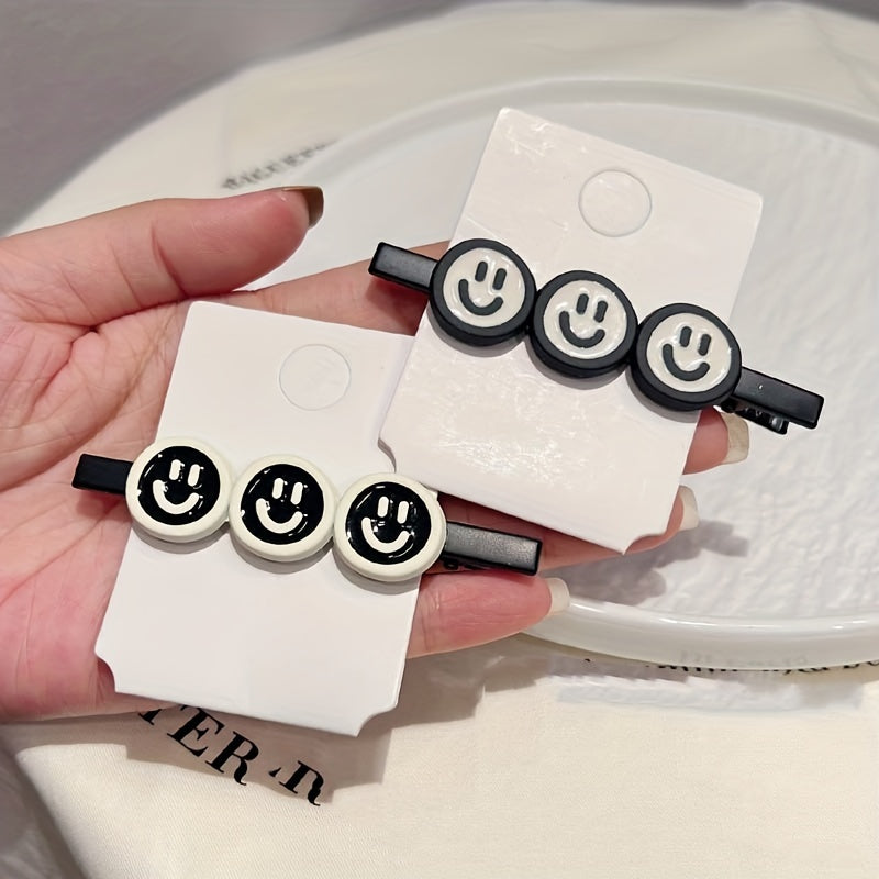 Alloy Smiley Face Hair Clip Girl's Side Clip Headwear Hair Accessories Female