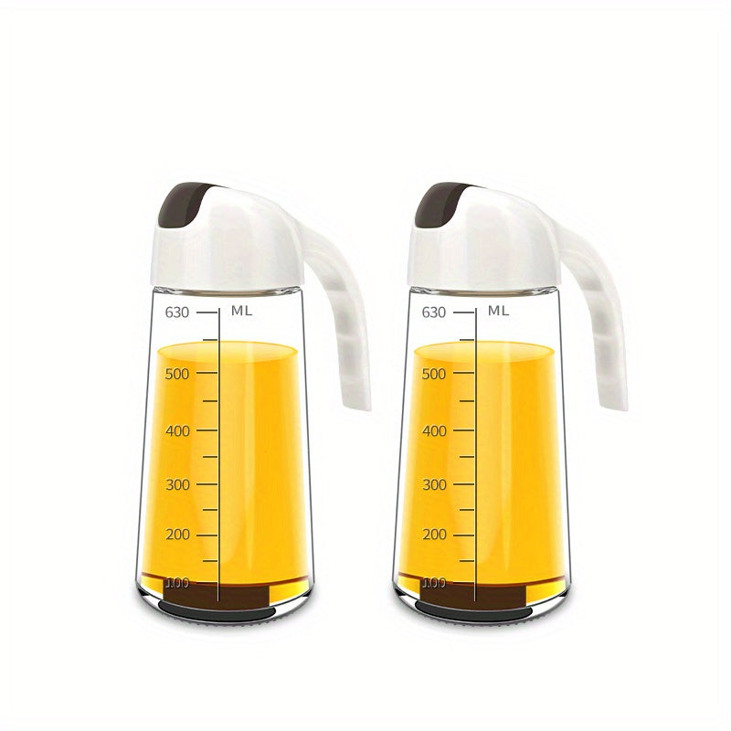 2pcs Glass Dispenser Bottle BPA Leak-proof Pot Storage Seasoning Vinegar