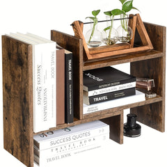 Wooden Office Storage Rack Desktop Organizer Display Shelf
