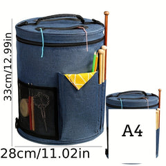 Round Knitting Bag Yarn Crochet Sewing Storage DIY Yarn Storage