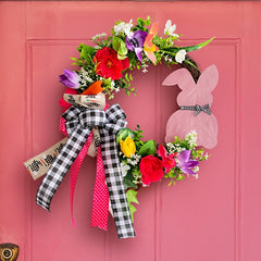 Easter Bunny Wooden Wreath Christmas Hanging Decorations