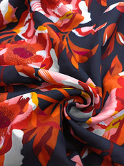 Floral Maxi Dress Lantern Sleeve Belted