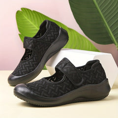Breathable Women's Walking Shoes with Hook & Loop Fastener