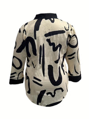  Leopard & Paisley Print Button Up Blouse